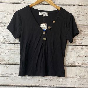 NWT Hippie Rose Black Crop Top